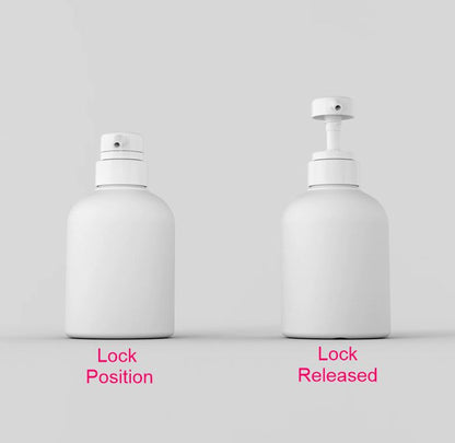 White Soft Touch Boston Round Pump Bottle - 300ml