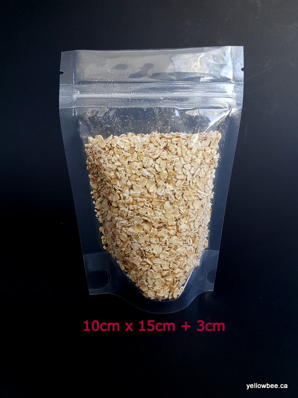 Resealable Self-Standing Clear Plastic Pouch (Small) - 10cm x 15cm + 3cm (10 per pack)