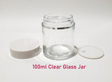 Clear Glass Jar (White Lid) - 100g