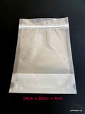 Resealable Self-Standing Clear Plastic Pouch (Large) - 14cm x 20cm + 4cm (10 per pack)