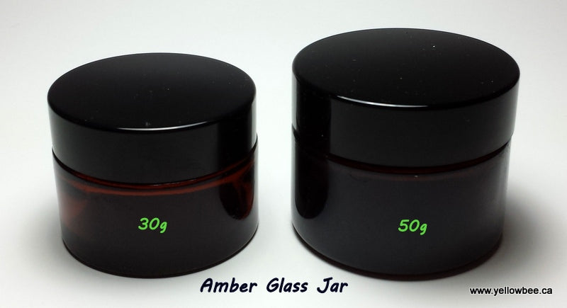 Amber Glass Jar (Black Lid) - 30g / 1oz