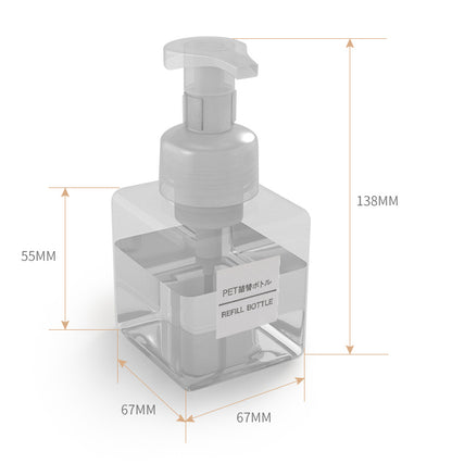 Square Foamer Bottle - Clear - 250ml