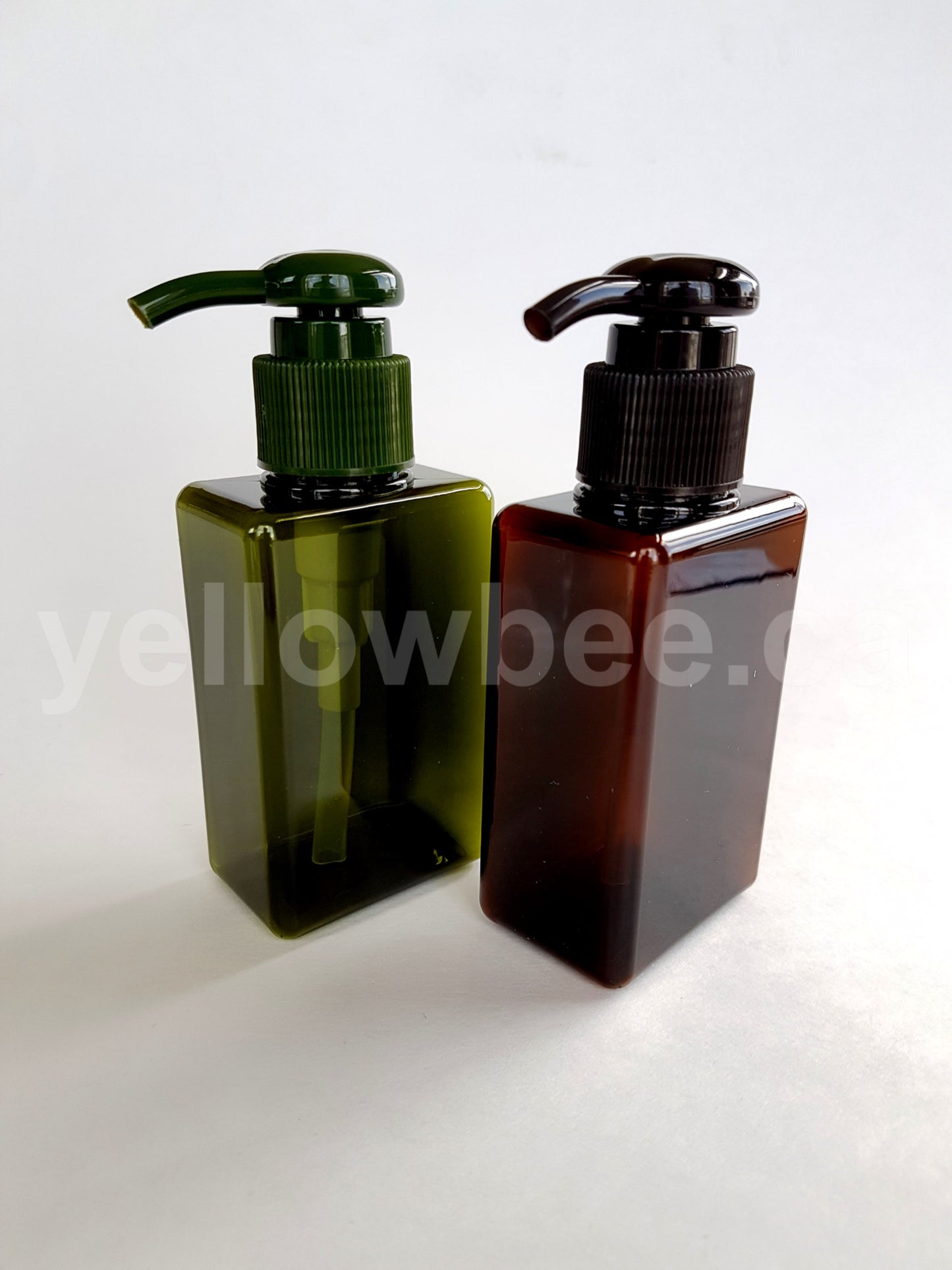 Rectangular Bottle with Dispensing Pump - Amber - 100ml