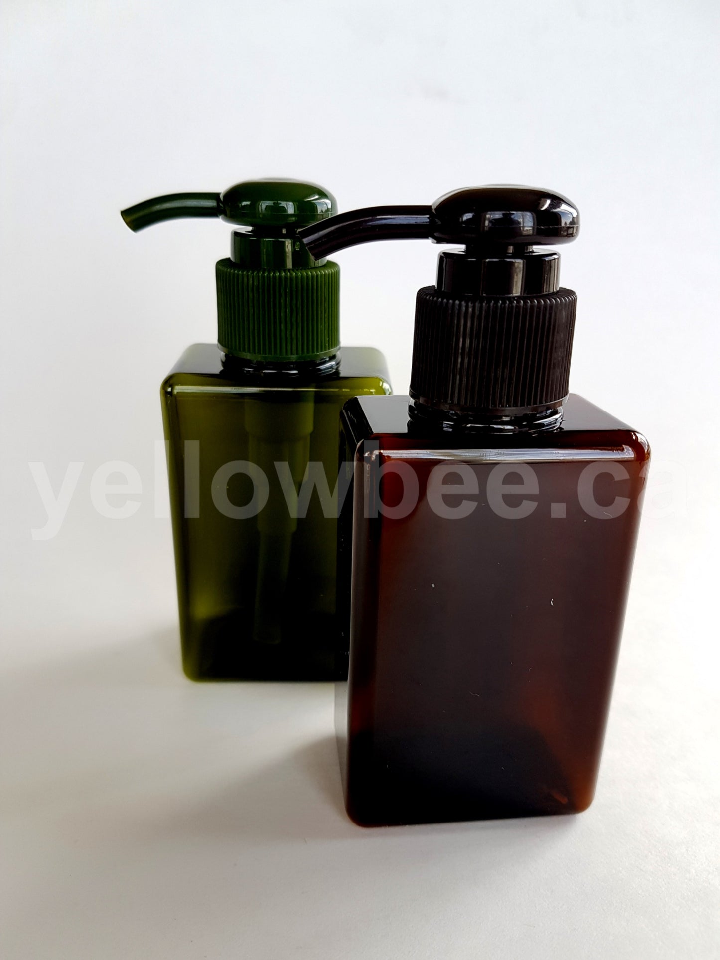 Rectangular Bottle with Dispensing Pump - Amber - 100ml