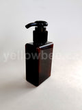 Rectangular Bottle with Dispensing Pump - Amber - 100ml