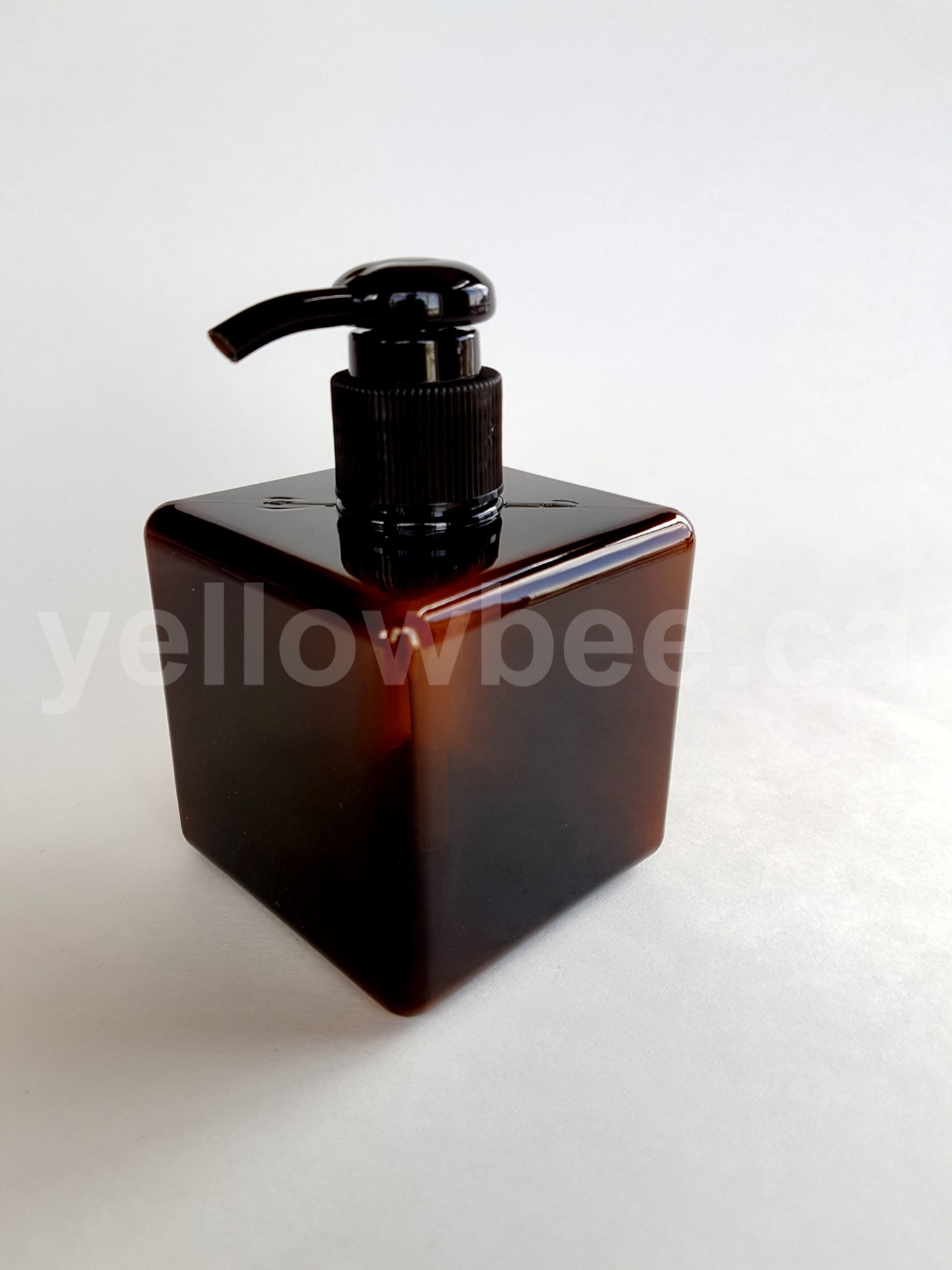 Square Bottle with Dispensing Pump - Amber - 250ml