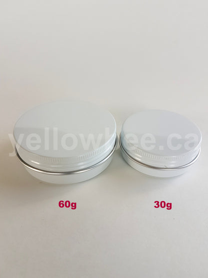 Metal Tin (White) with Screw Lid - 30g / 1.06oz