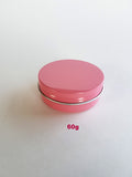 Metal Tin (Pink) with Screw Lid - 60g / 2.12oz (Full Case of 300pcs)
