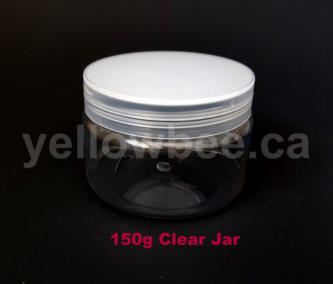 Clear PET Jar - Clear Lid - 150g / 5.29oz