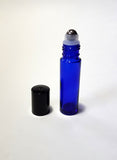 Cobalt Blue Perfume Roller Bottle - 10ml / 0.34oz (Pack of 12pcs)