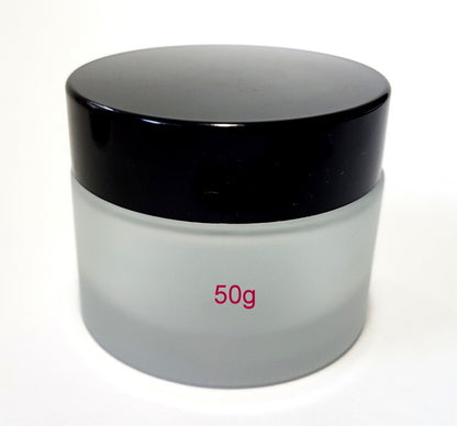 Frosted Glass Jar (Black Lid) - 50g / 1.8oz