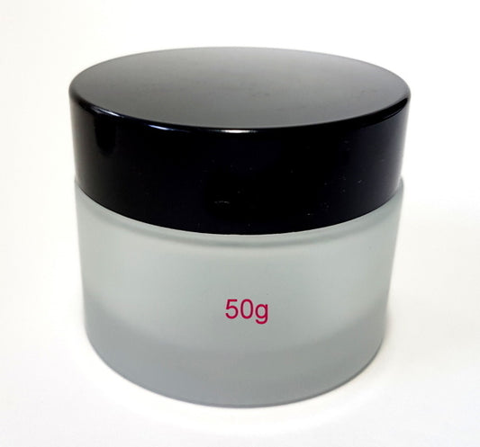 Frosted Glass Jar (Black Lid) - 50g / 1.8oz