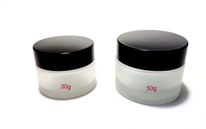 Frosted Glass Jar (Black Lid) - 50g / 1.8oz
