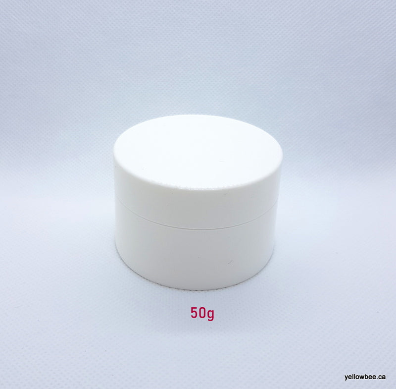 Hi-Gloss PP Plastic White Double Wall Jar - 50g