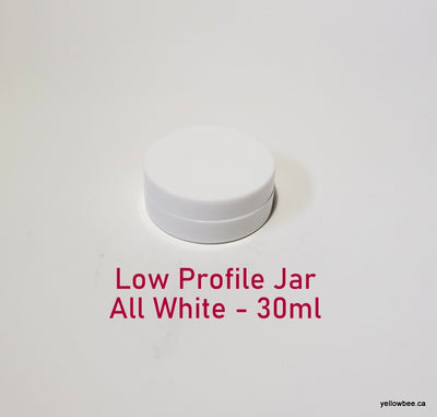 Low Profile Double Wall All-White Plastic Jar - 30ml