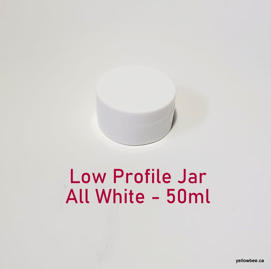 Low Profile Double Wall All-White Plastic Jar - 50ml