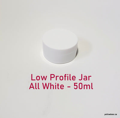 Low Profile Double Wall All-White Plastic Jar - 50ml