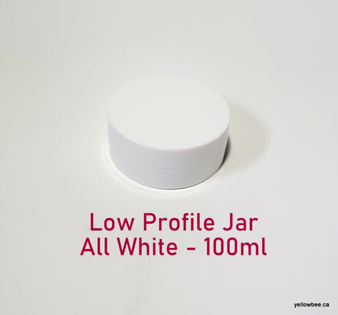 Low Profile Double Wall All-White Plastic Jar - 100ml