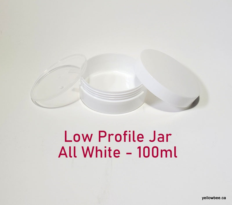 Low Profile Double Wall All-White Plastic Jar - 100ml