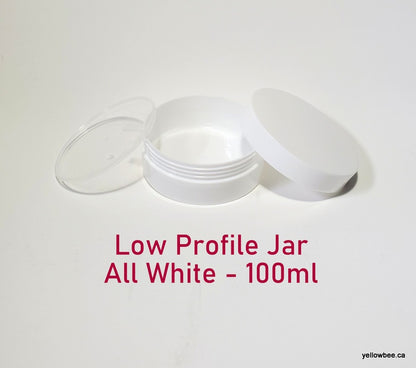 Low Profile Double Wall All-White Plastic Jar - 100ml