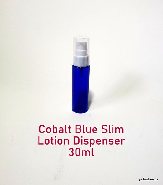 Cobalt Blue Slim Plastic Bottle with Lotion Dispenser - 30ml