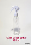 Clear Bullet Plastic Bottle with Trigger Mister - 200ml