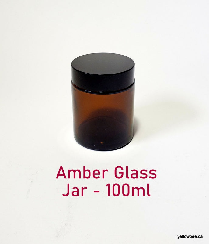 Amber Glass Jar (Black Lid) - 100g