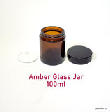 Amber Glass Jar (Black Lid) - 100g