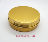 Metal Tin (Gold) with Screw Lid - 60g / 2.12oz (Full Case of 300pcs)