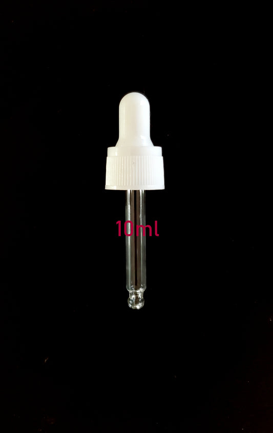New WHITE Glass Tube Dropper for 10ml Bottle