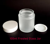 Frosted Glass Jar (White Lid) - 100g