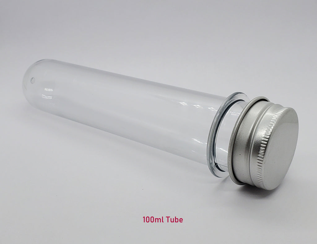 Clear Cosmetic Storage Tube with Aluminum Lid - 100ml