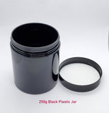 All Black Plastic Jar - 250g / 8.82oz