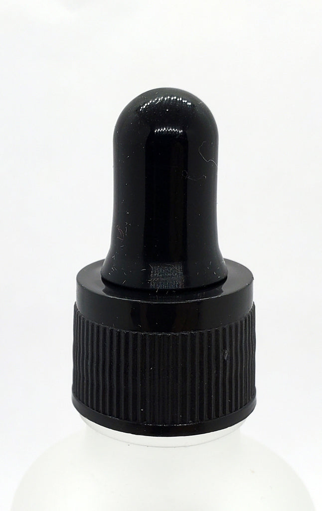 New Black Ribbed Glass Tube Dropper for 10ml Bottle