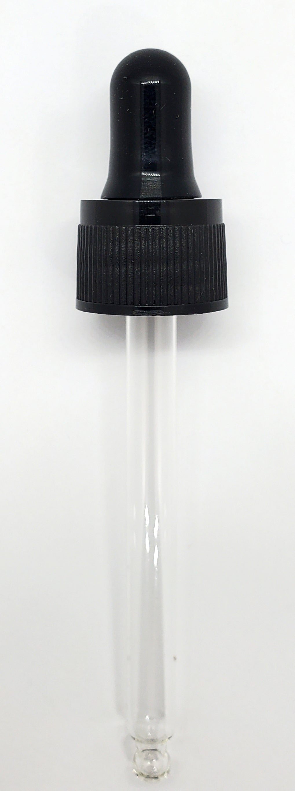 New Black Ribbed Glass Tube Dropper for 50ml Bottle