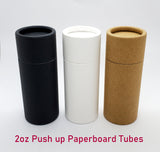 Paperboard Push Up Tube (Matte Black) - 2 oz