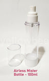 Clear Airless MISTER / SPRAYER Bottle - 100ml / 3.38oz (Reusable)