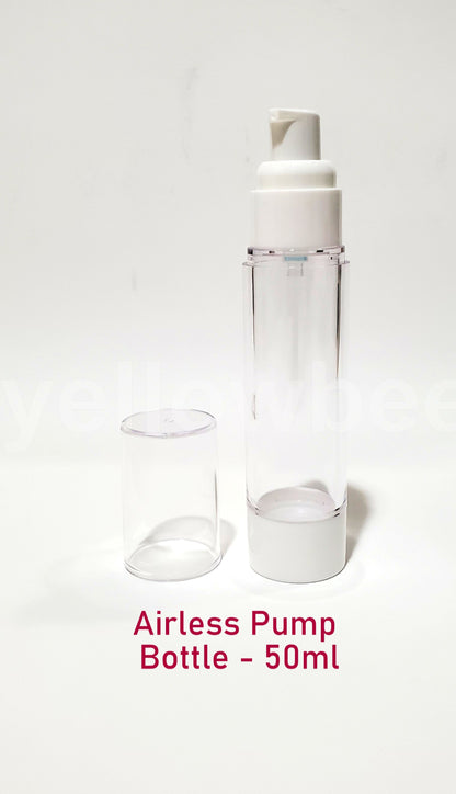 Clear Airless PUMP Bottle - 50ml / 1.67oz (Reusable)