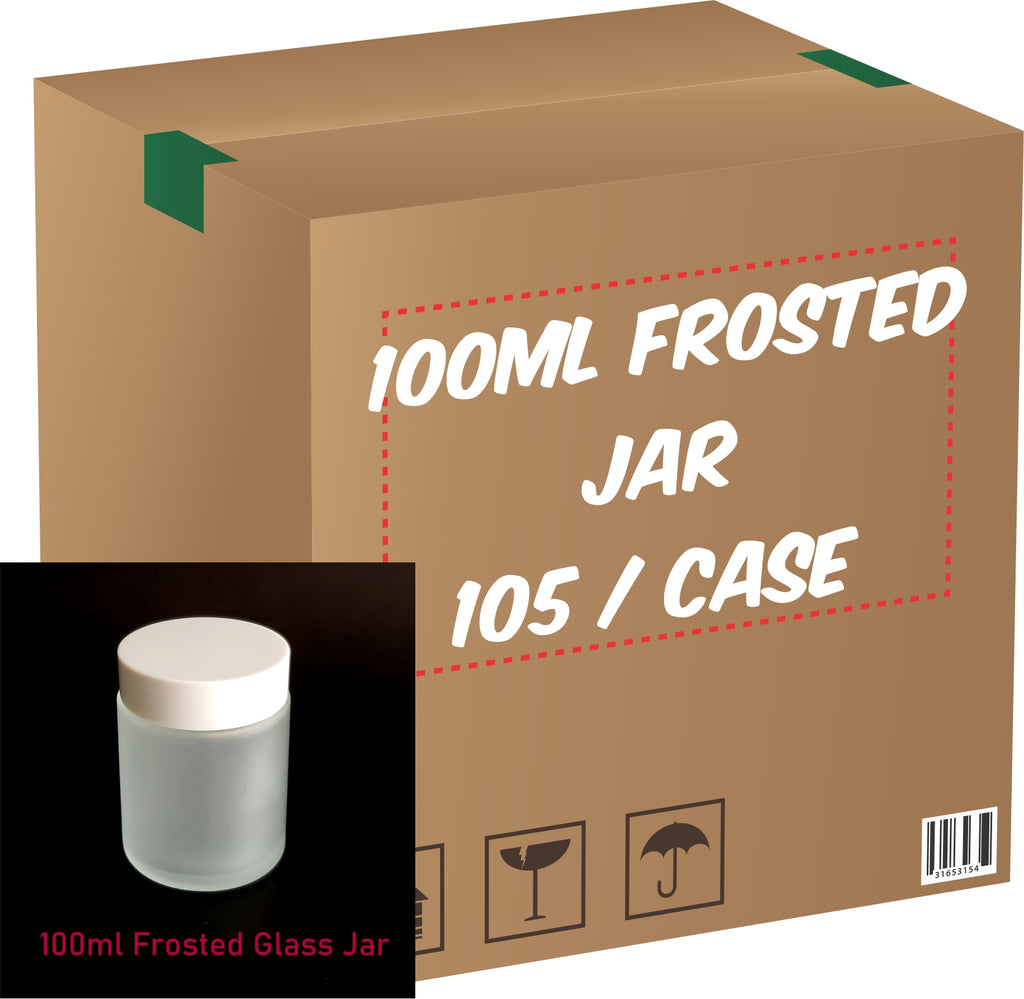 Frosted Glass Jar (White Lid) - 100g (Full Case 105pcs)
