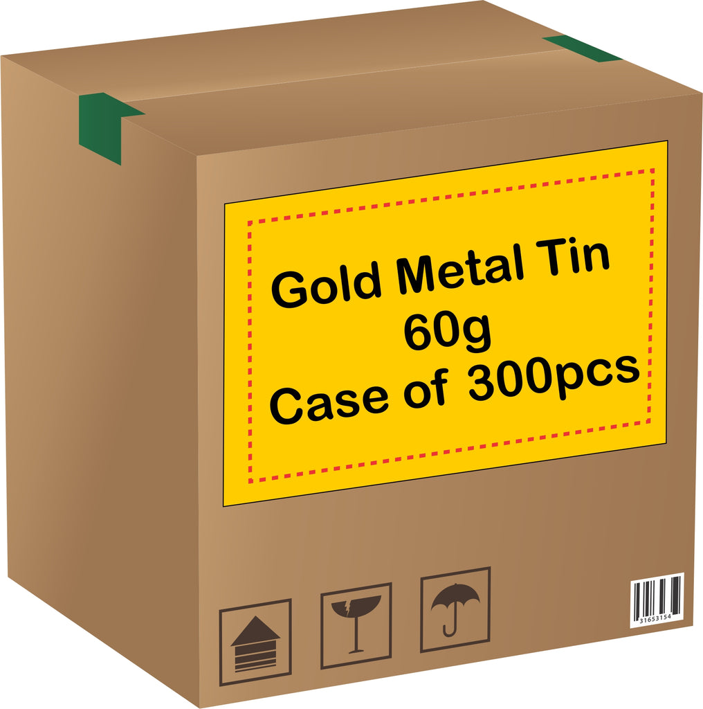 Metal Tin (Gold) with Screw Lid - 60g / 2.12oz (Full Case of 300pcs)