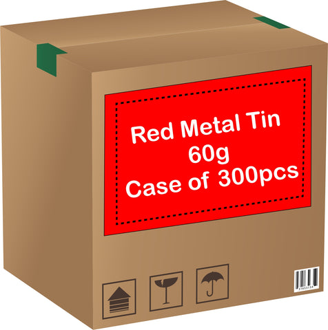 Metal Tin (Red) with Screw Lid - 60g / 2.12oz (Full Case of 300pcs)
