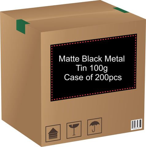 Metal Tin (Matte Black) with Screw Lid - 100g / 3.53oz (Full Case of 200pcs)