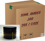 Amber Glass Jar (Black Lid) - 30g (Full Case 288pcs)