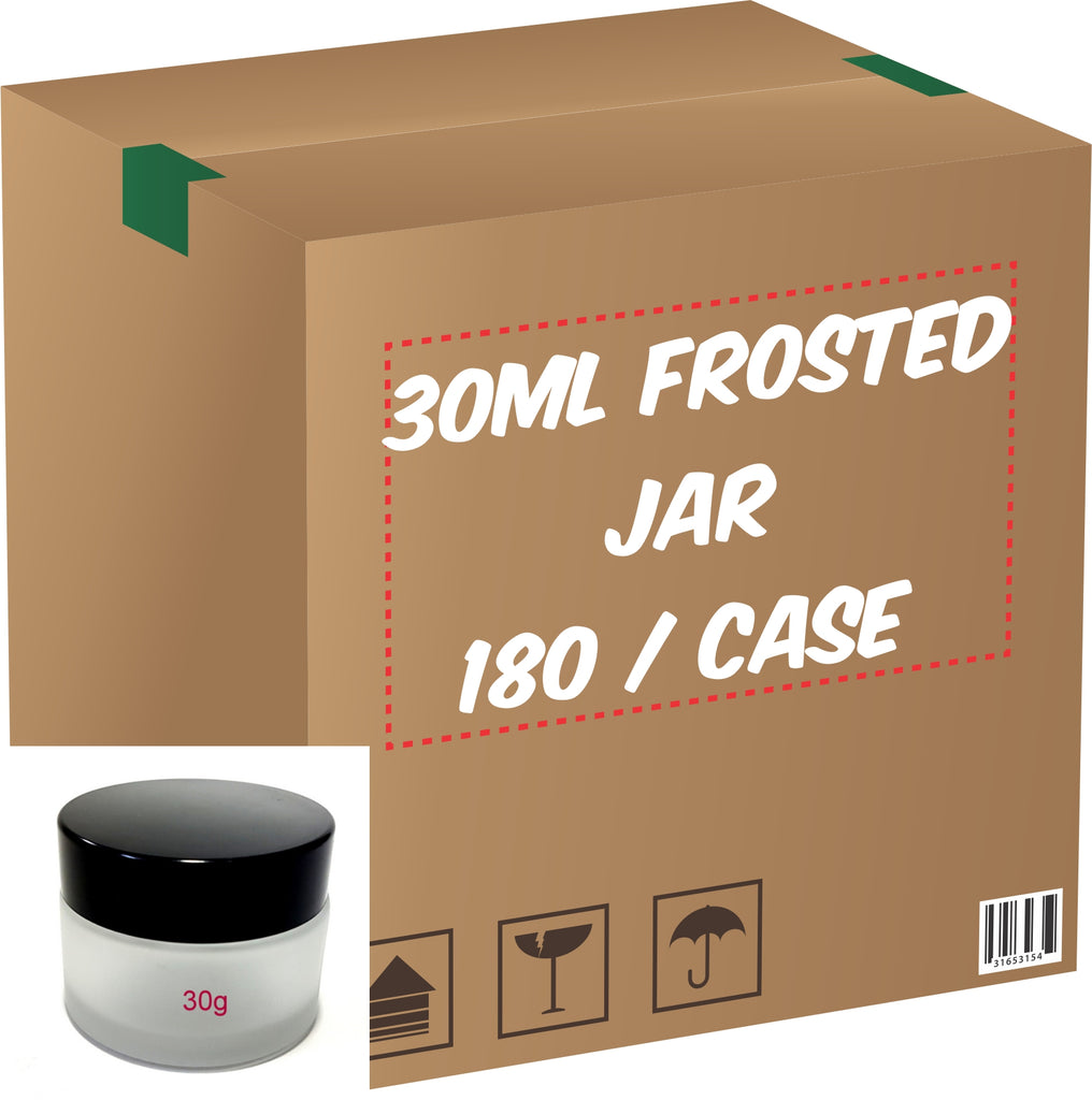 Frosted Glass Jar (Black Lid) - 30g (Full Case 180pcs)