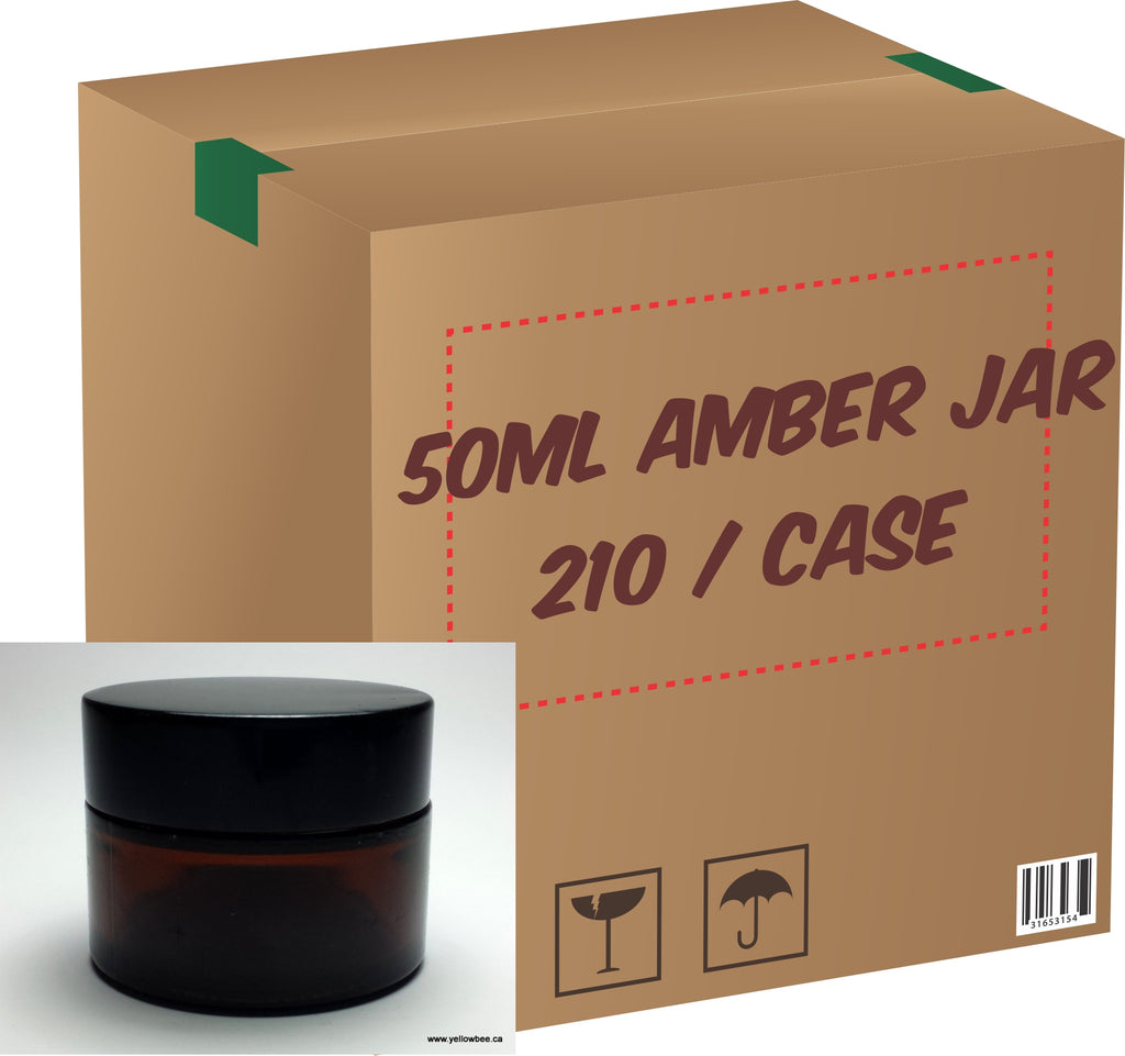 Amber Glass Jar (Black Lid) - 50g (Full Case 210pcs)