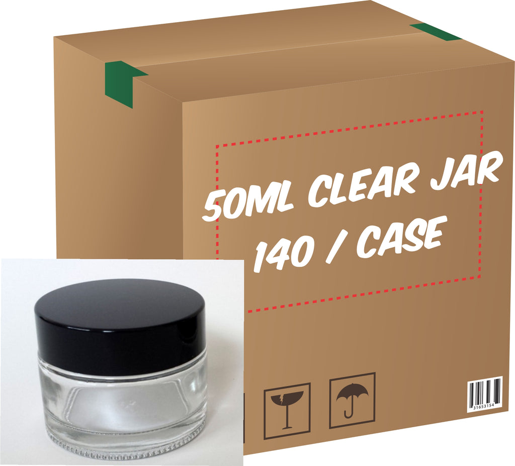 Clear Glass Jar (Black Lid) - 50g (Full Case 140pcs)