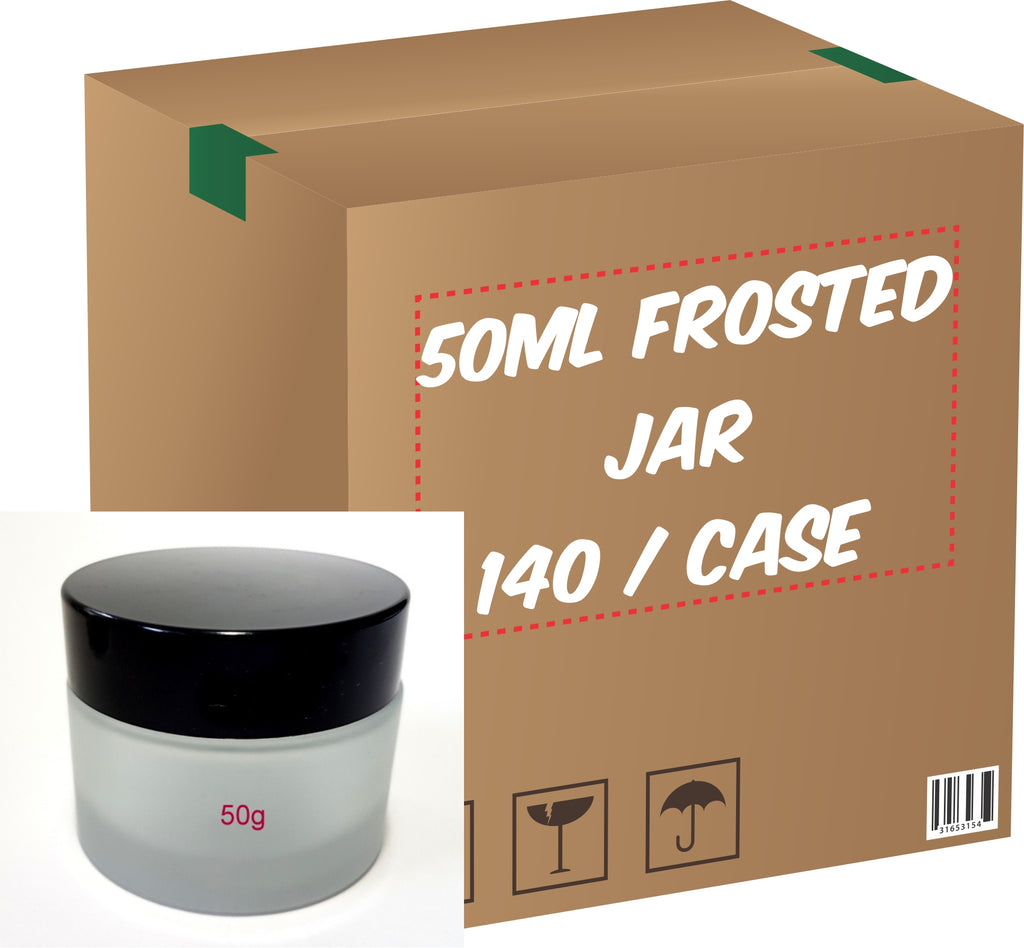 Frosted Glass Jar (Black Lid) - 50g (Full Case 140pcs)