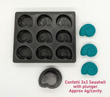 3D Printed Confetti Mould - Seashell 3x3