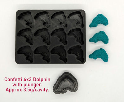 3D Printed Confetti Mould - Dolphin 4x3