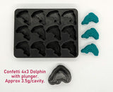 3D Printed Confetti Mould - Dolphin 4x3